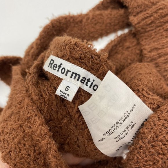 Reformation Knit Isle Teddy Crop Top Brown Small - Picture 4 of 7